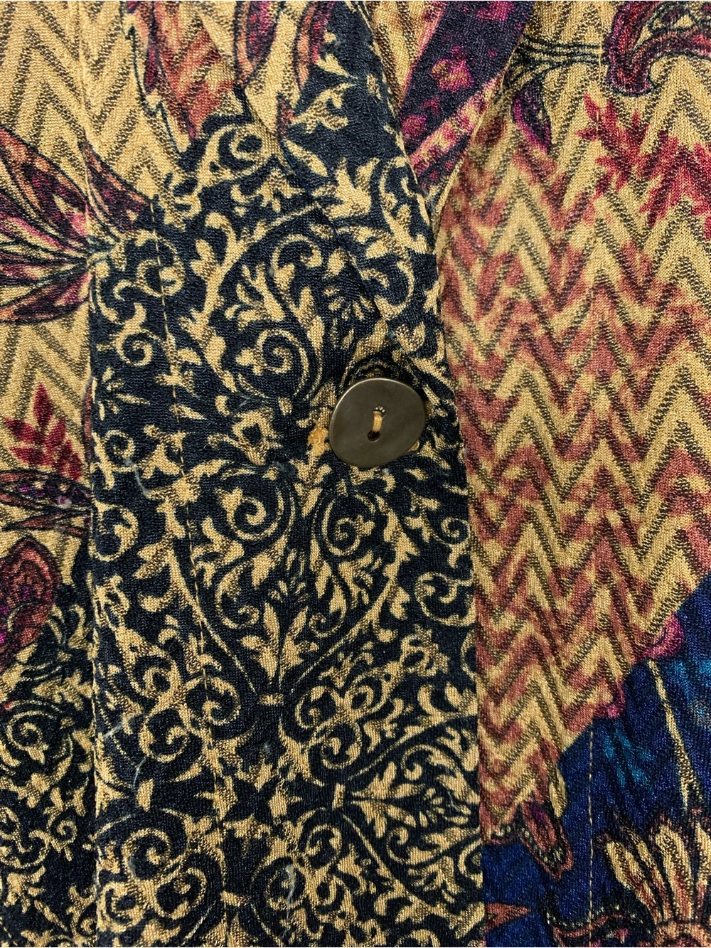 Susan Graver Longline Paisley Cardigan Topper Women’s MP One Button Colorful - Picture 3 of 14